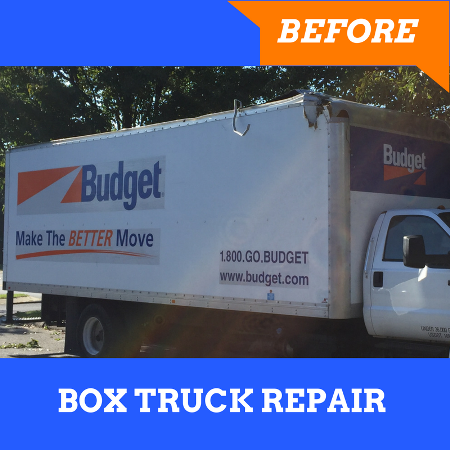 Box truck before repair