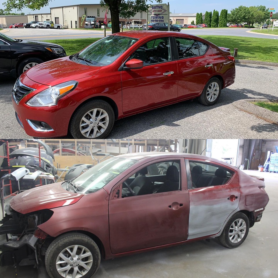 Nissan collision repair — before and after