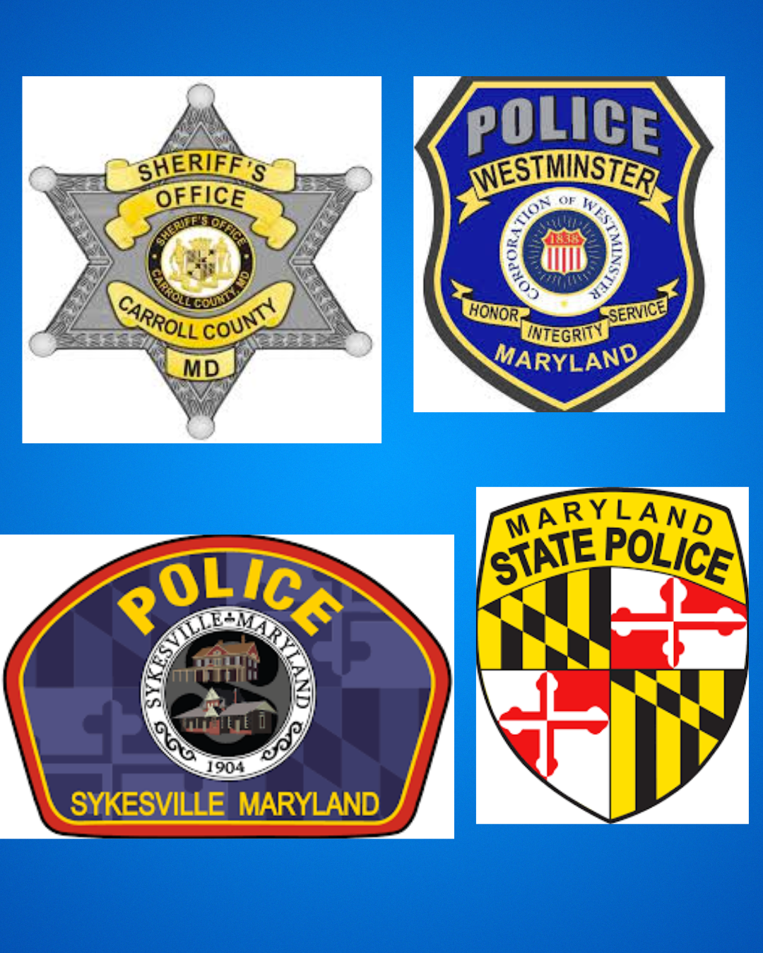 Maryland State Police and local department logos